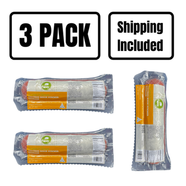 Jalapeno Peppercheese Summer Sausage | High Protein Snack | No MSG | Ready To Eat | Charcuterie | 7-8 oz. Roll | Pack of 3 | Shipping Included | Delicious Bison Flavor | Bold, Extra Spicy Flavor | Protein-Packed | 100% Bison Meat | Ready To Eat